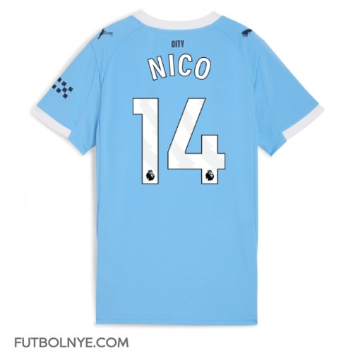 Camiseta Manchester City Nico Gonzalez #14 Primera Equipación para mujer 2025-26 manga corta